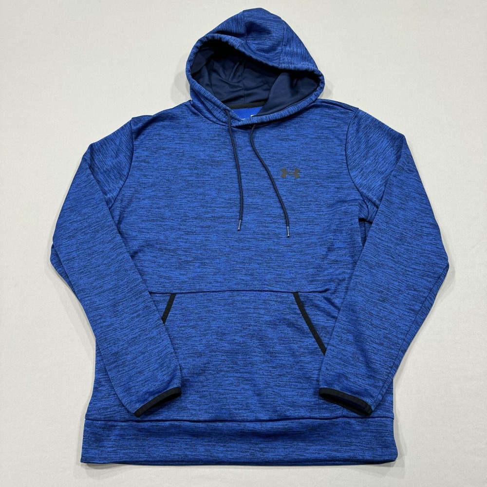 Under Armour Sweatshirt Mens Medium Blue Long Sleeve Hooded Loose Active Sports